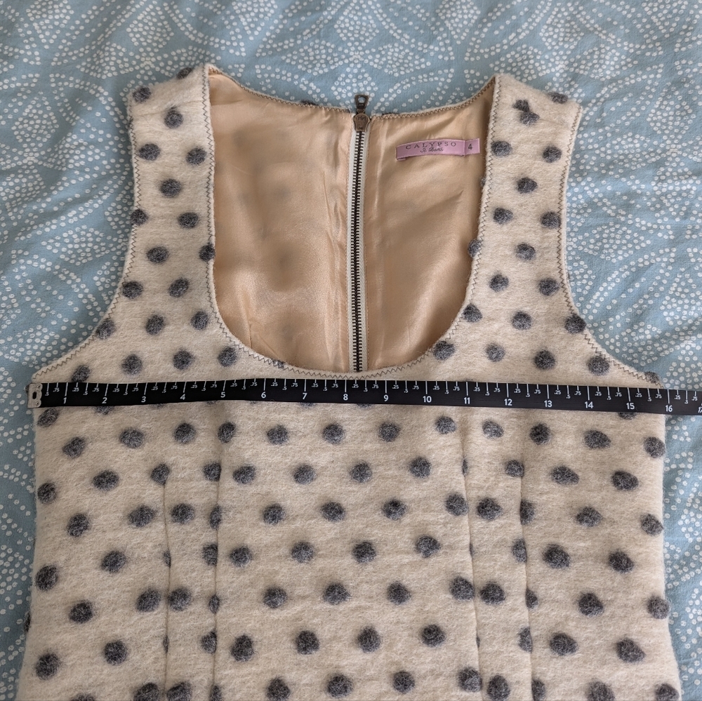 Calypso St. Barth Wool Polka Dot Dress w/ Silk Slip NWOT - Picture 9 of 9